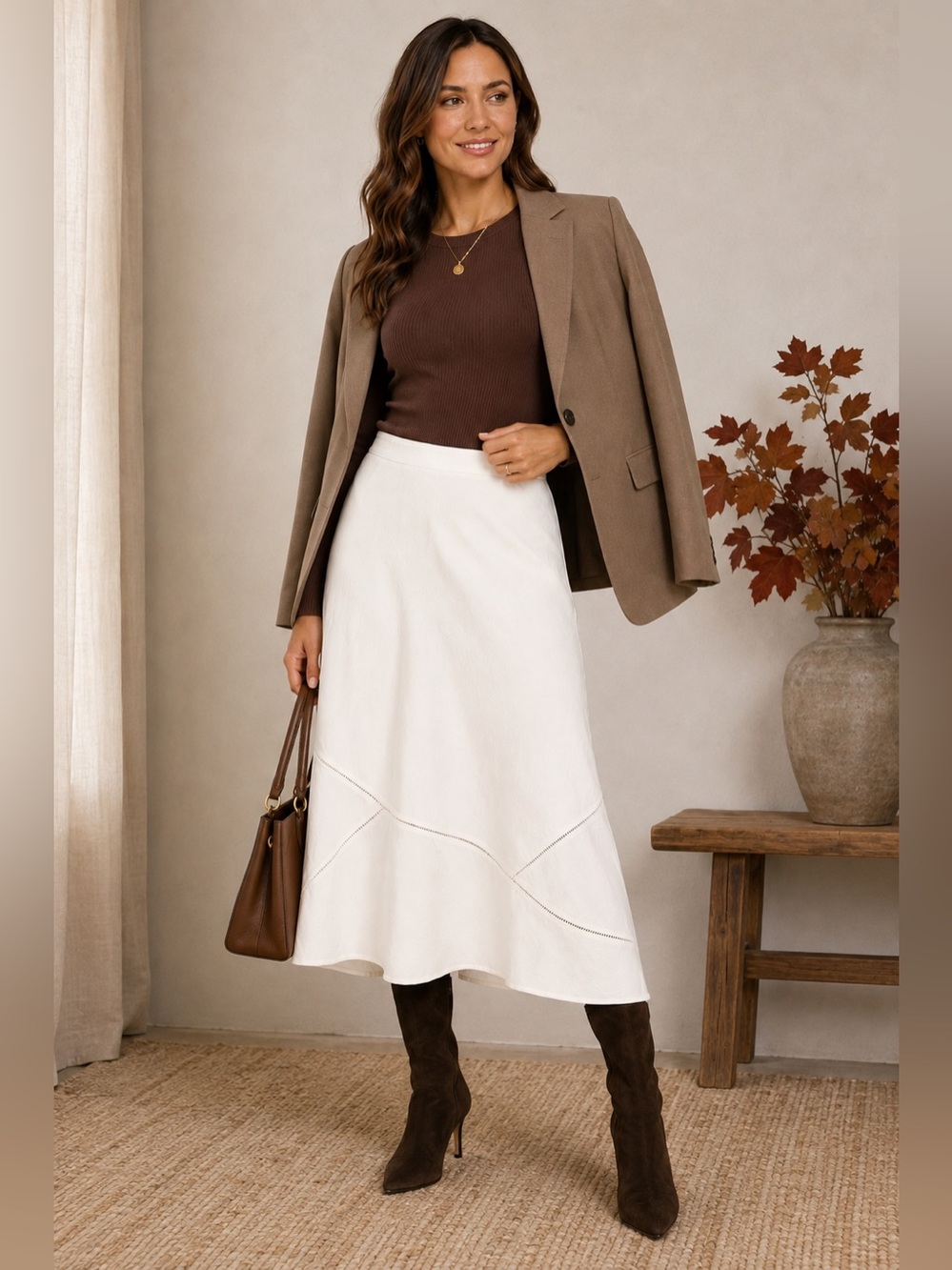 Rocha John Rocha White Midi Skirt 14